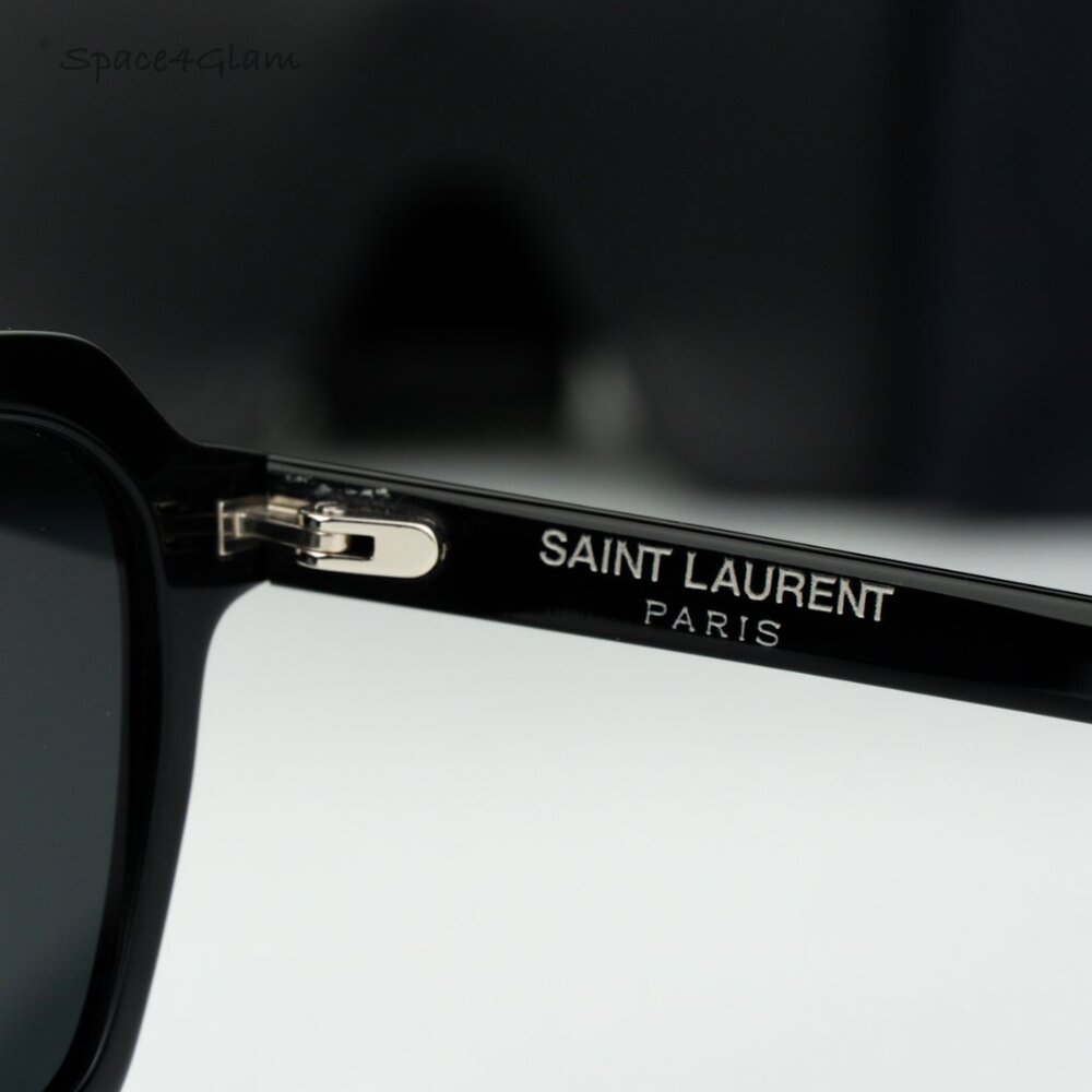 Saint Laurent Men Sunglasses Black Grey Square SL715 SLIM 001 BRAND NEW - Picture 7 of 11